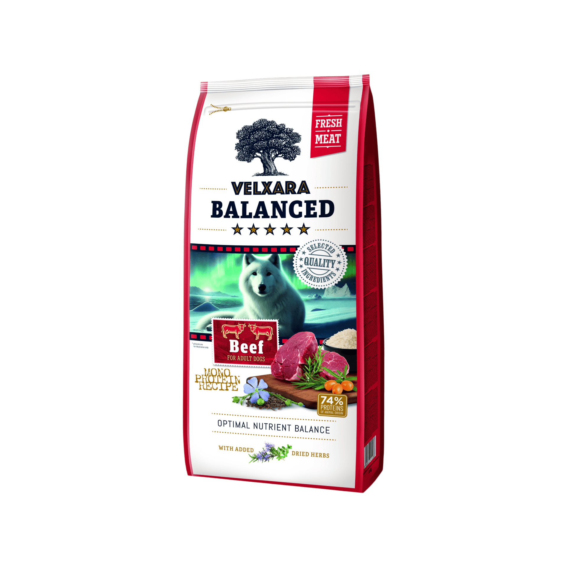 Velxara Balanced FM Dog Adult Monoprot.Beef&Rice 12kg