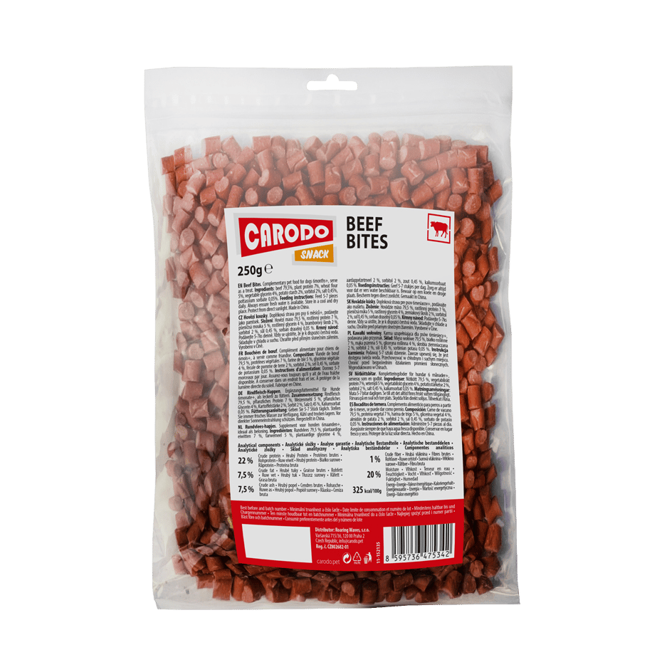 CARODO Dog poch. Hovězí kousky 250g