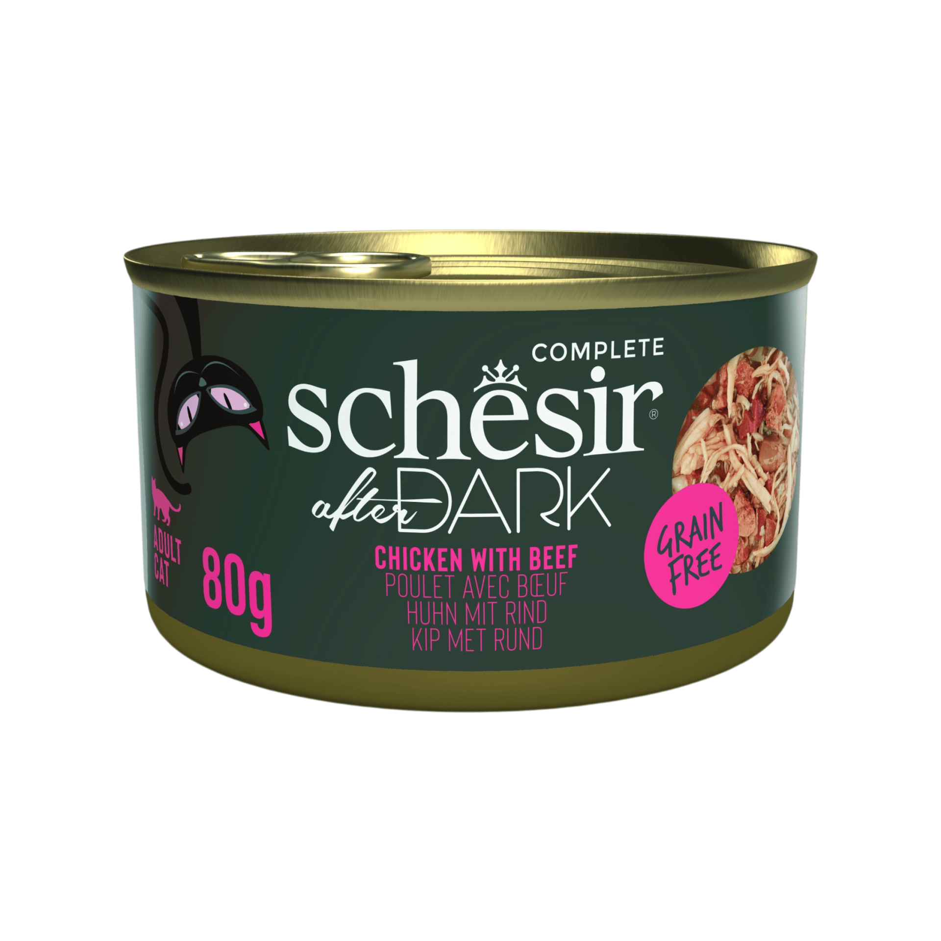 Schesir Cat konz. After Dark Wholefood kuře/hovězí 80g
