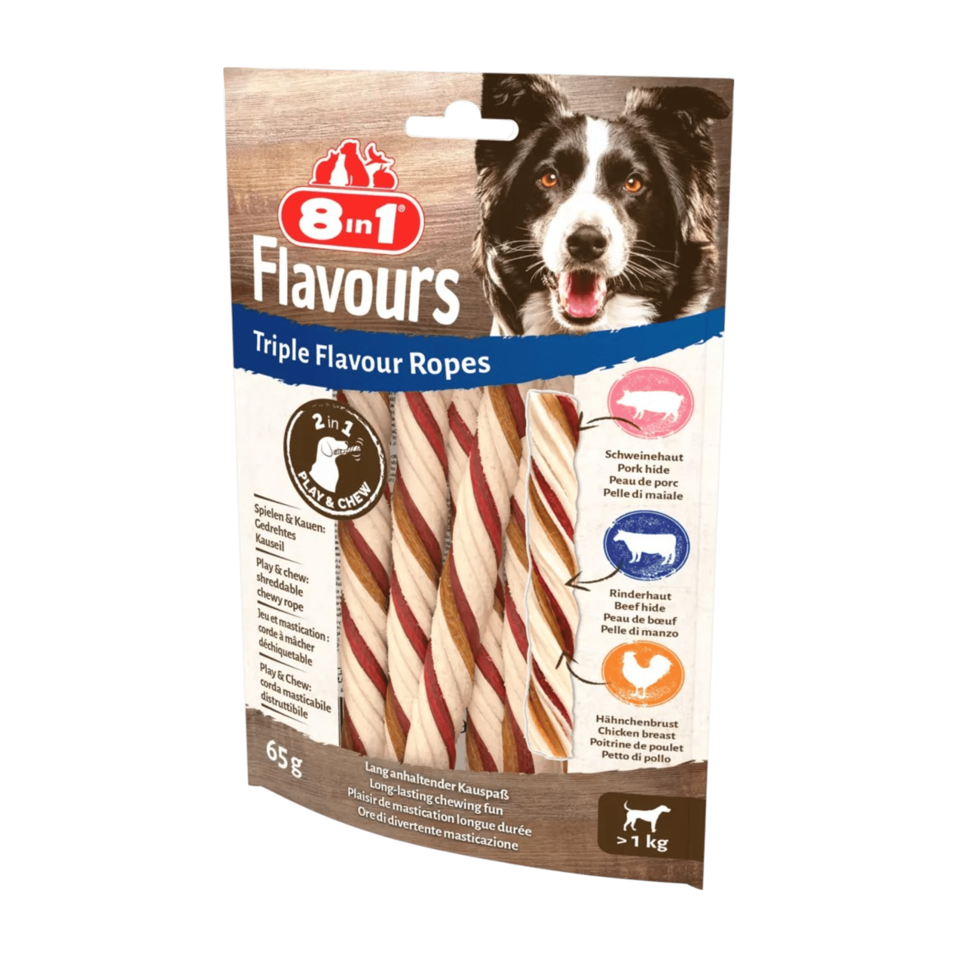 Pochoutka 8in1 Flavours Triple Flavour Ropes 65g