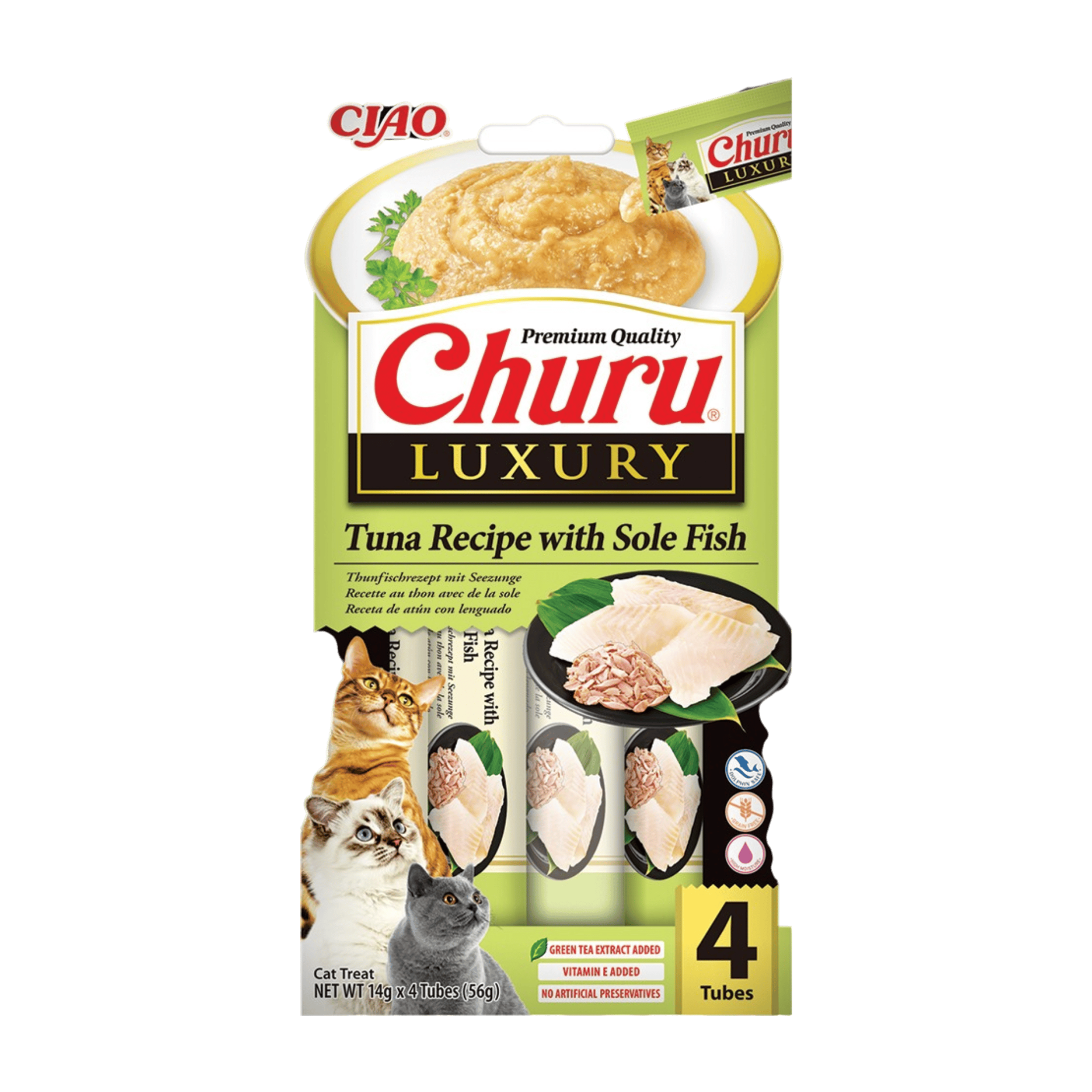 Churu Cat Luxury Tuna Recipe with Sole Fish 4x14g