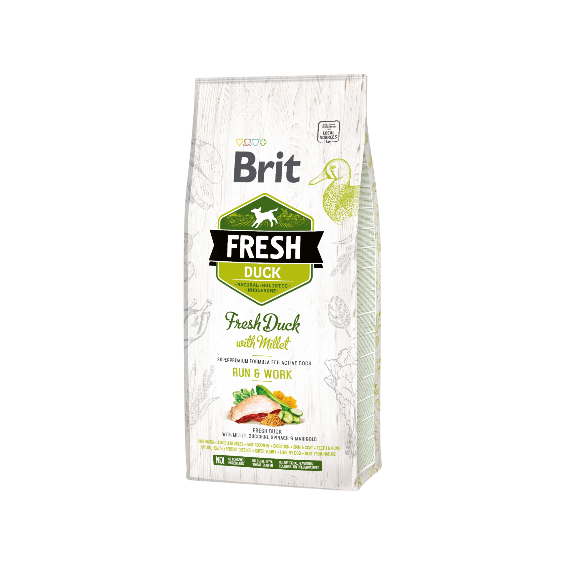 Brit Fresh Dog Duck & Millet Active Run & Work 12kg