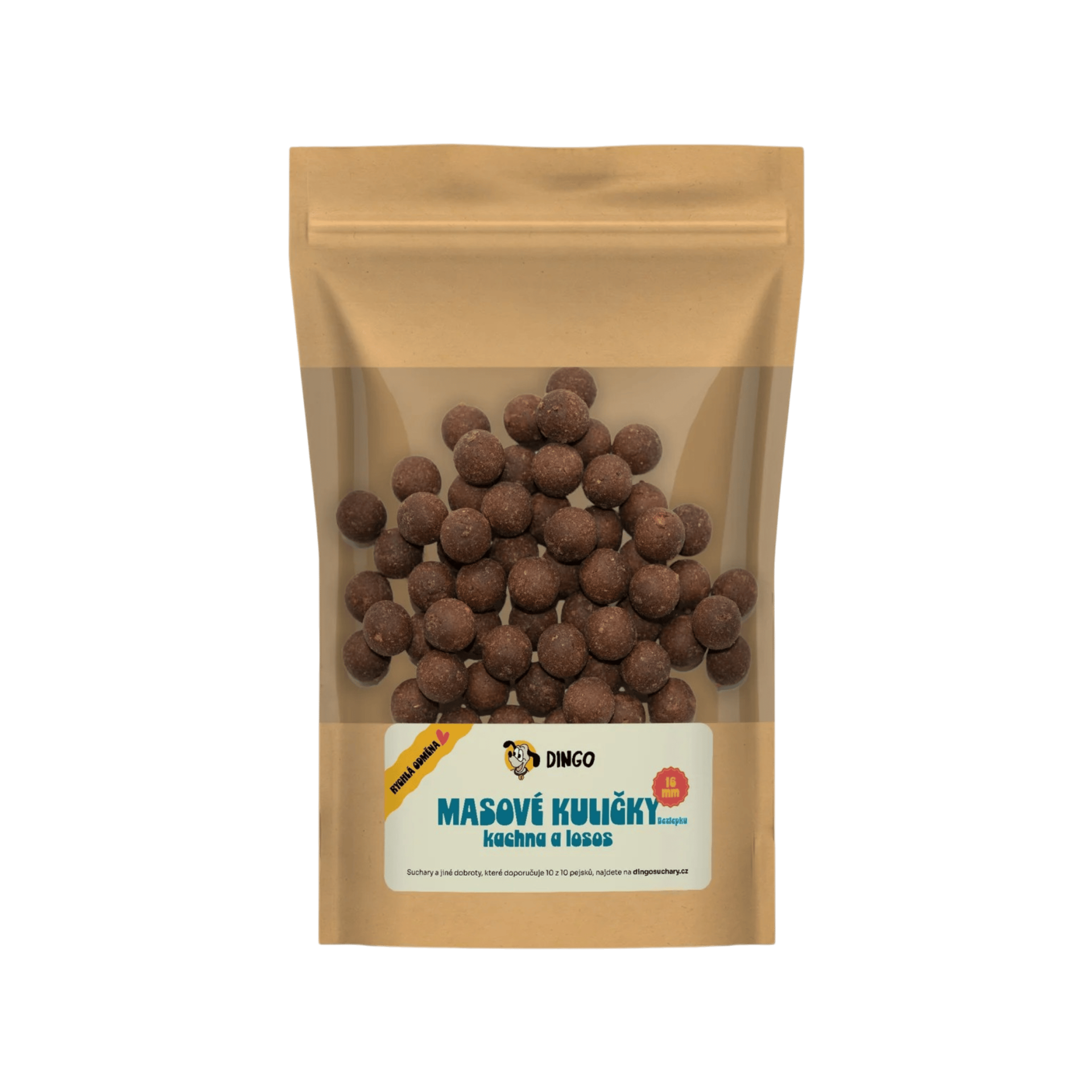 DINGO masové kuličky kachna a losos 16mm/150g