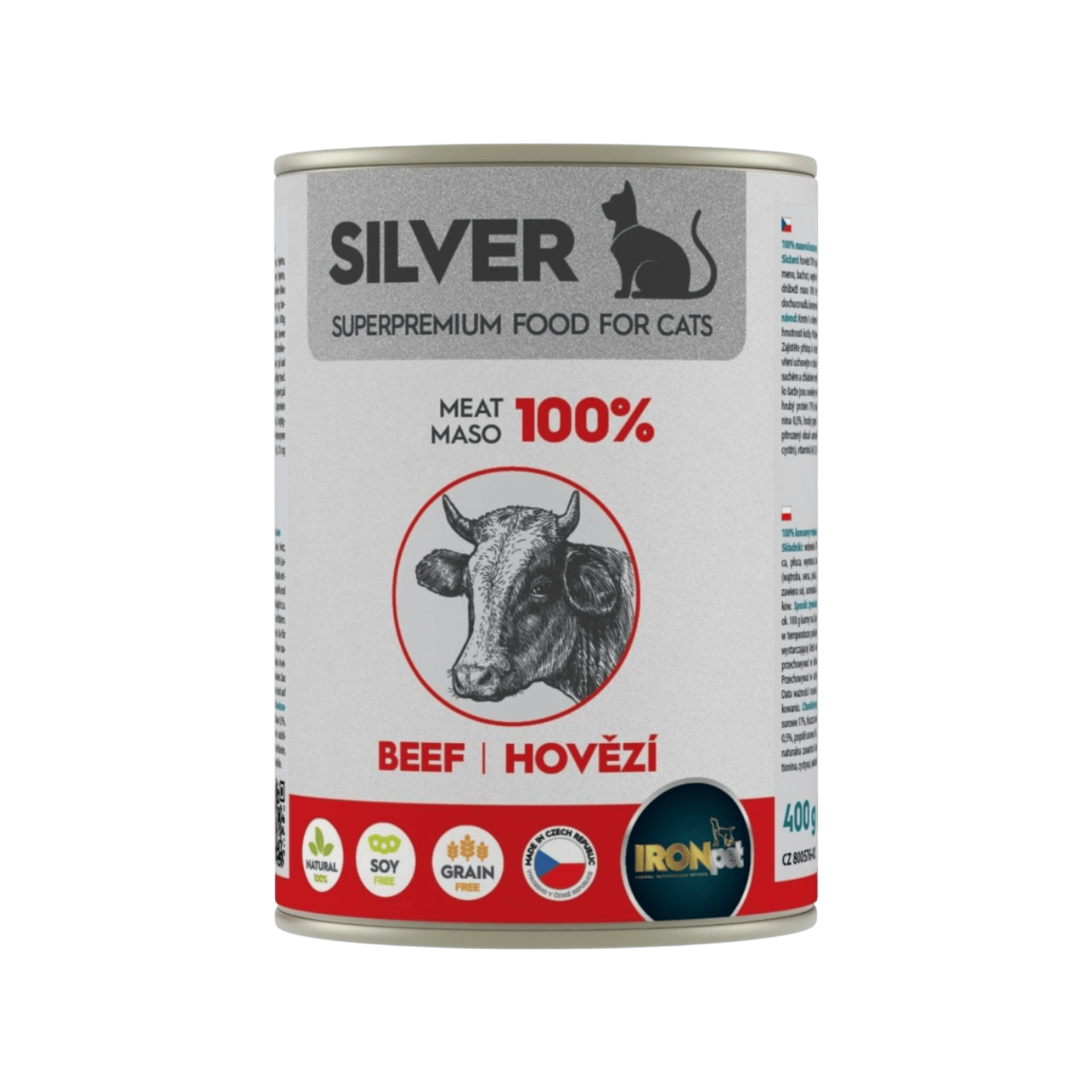 IRONpet Silver Cat Beef konzerva 400g