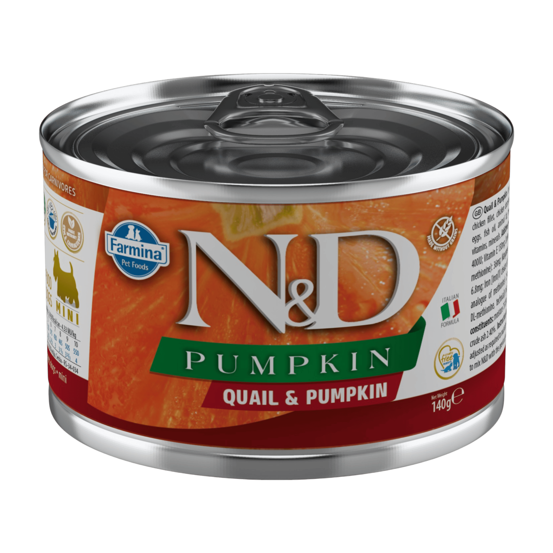 N&D DOG PUMPKIN Adult Quail & Pumpkin Mini 140g