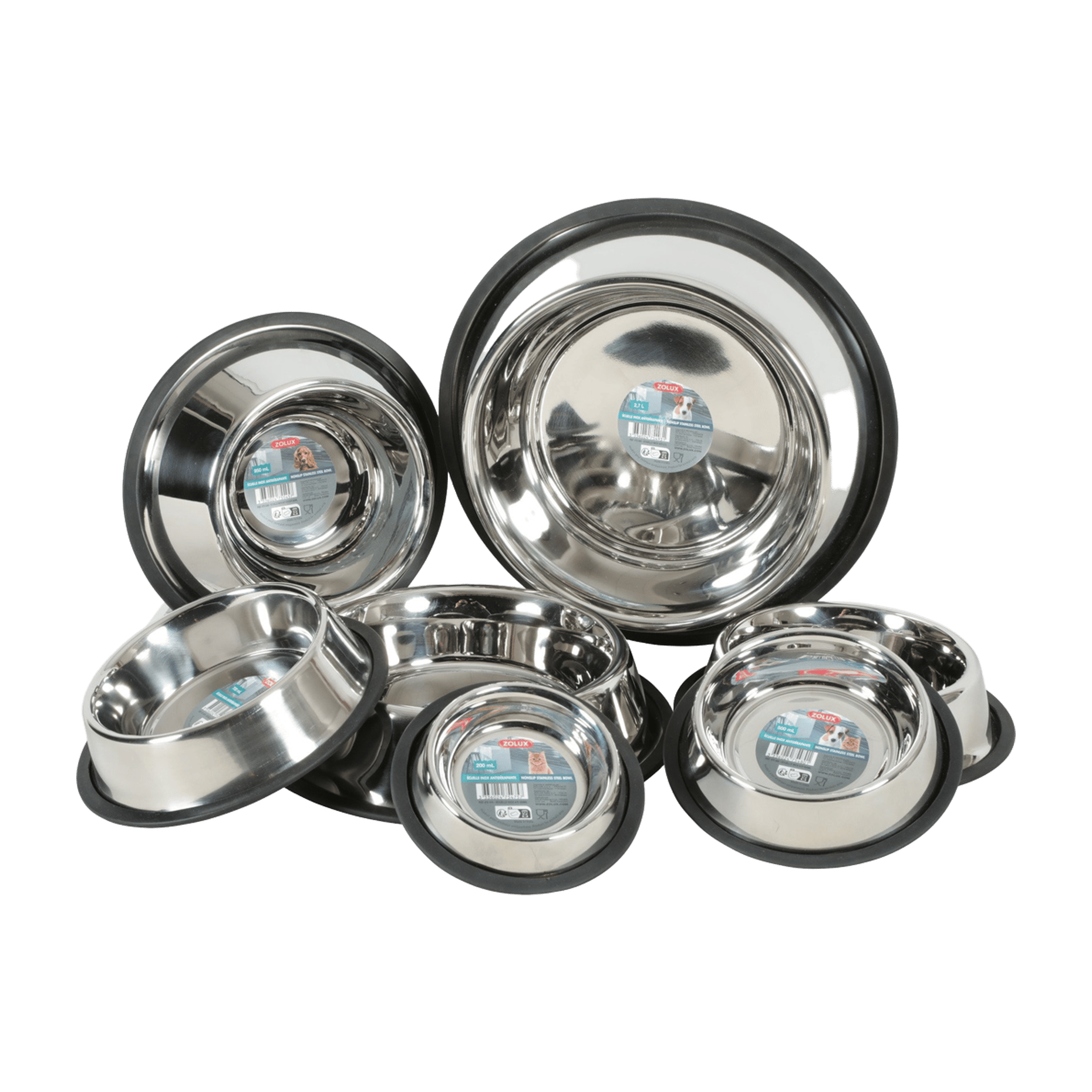 Miska nerez protiskluz pes STEEL 2,9 l Zolux