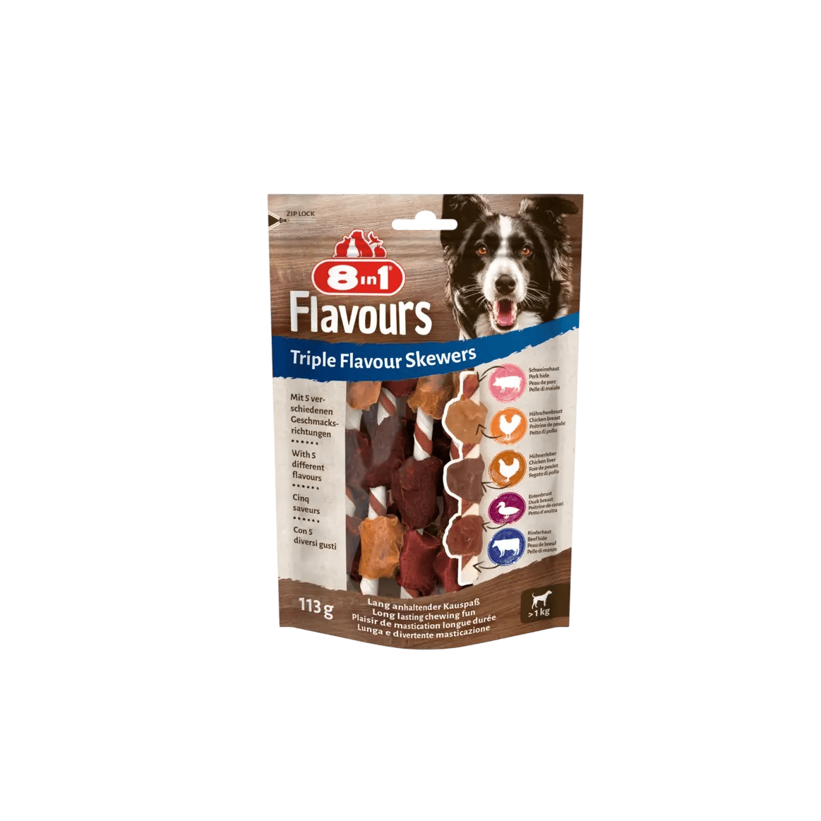 Pochoutka 8in1 Flavours Triple Flav.Skewers 113g/6ks