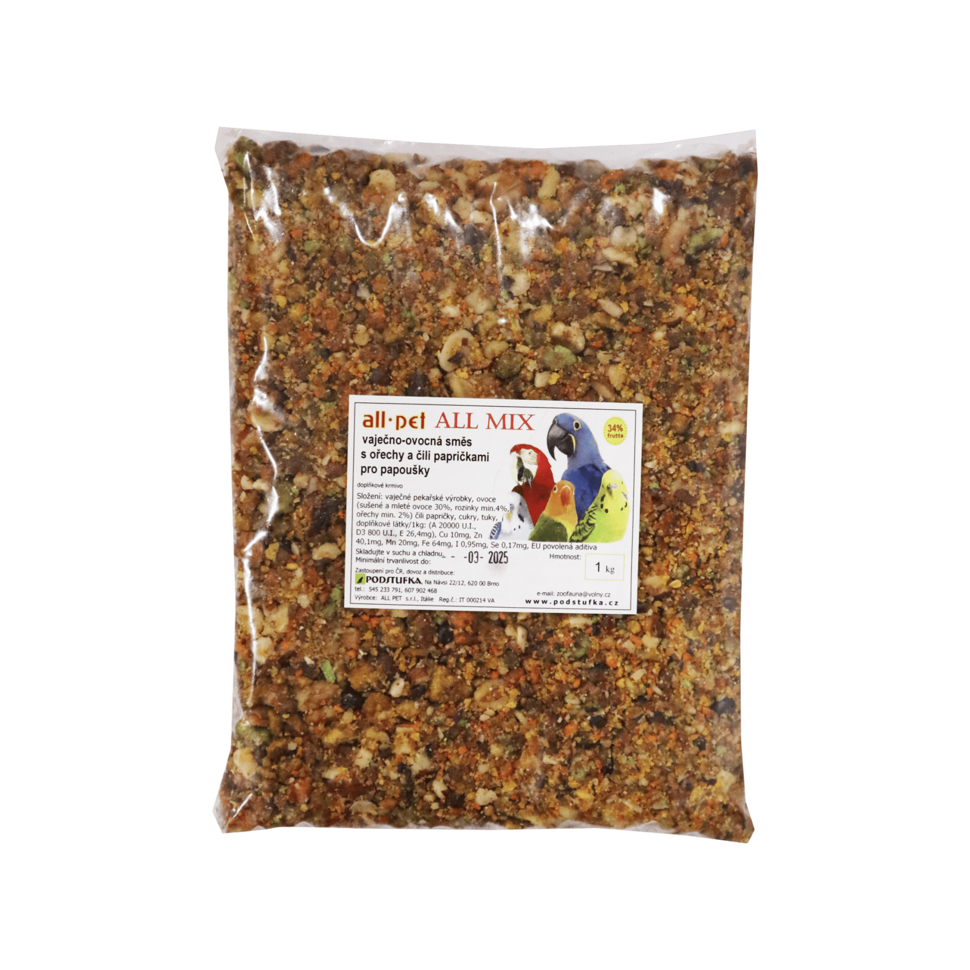 Krmivo pro Ptáky ALL MIX vaječná směs s ořechy 1kg