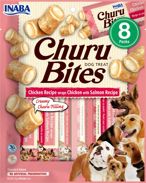 Churu Dog Bites Chicken wraps Chicken&Salmon 8x12g