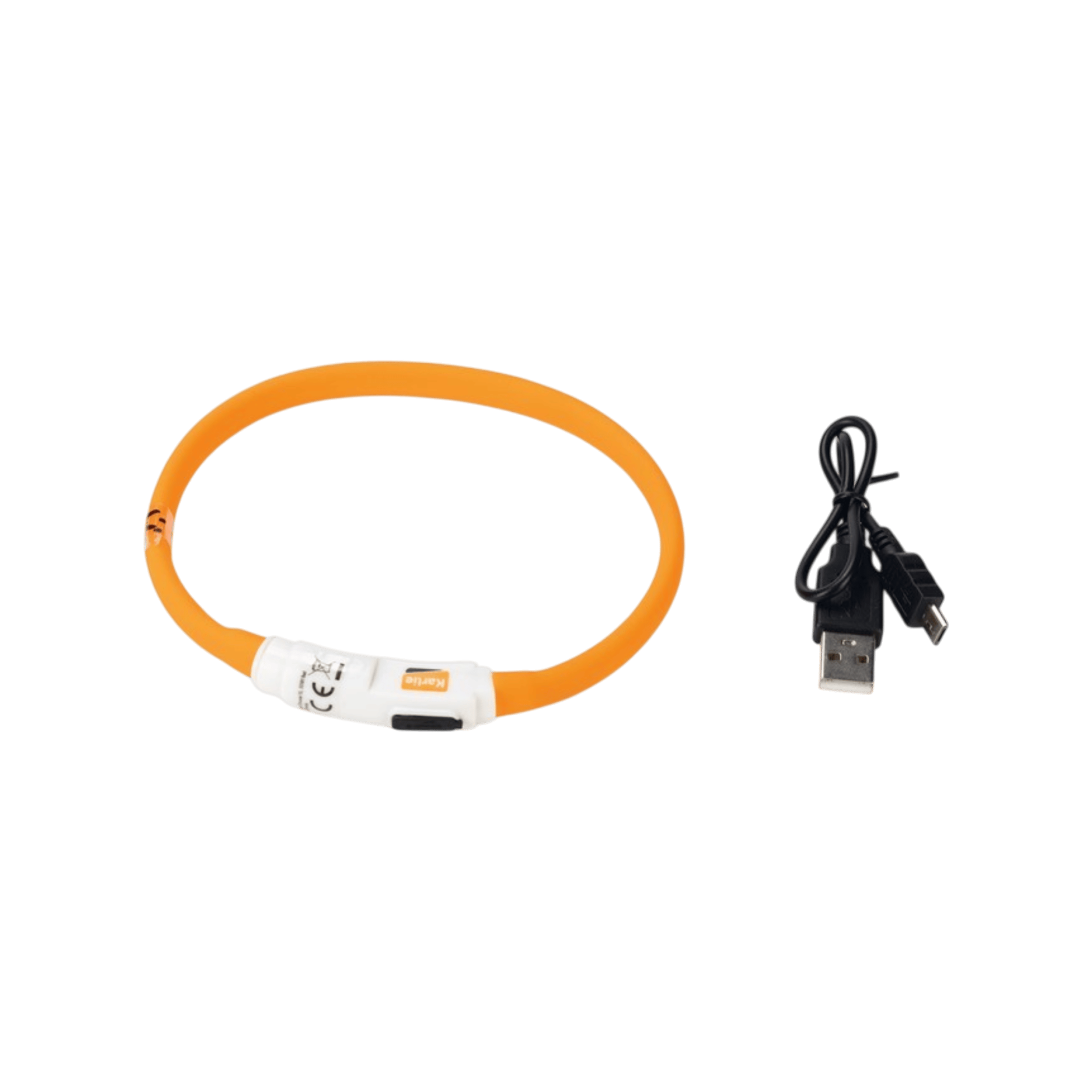 Obojek USB Visio Light LED nabíjecí 35cm oranžový KAR
