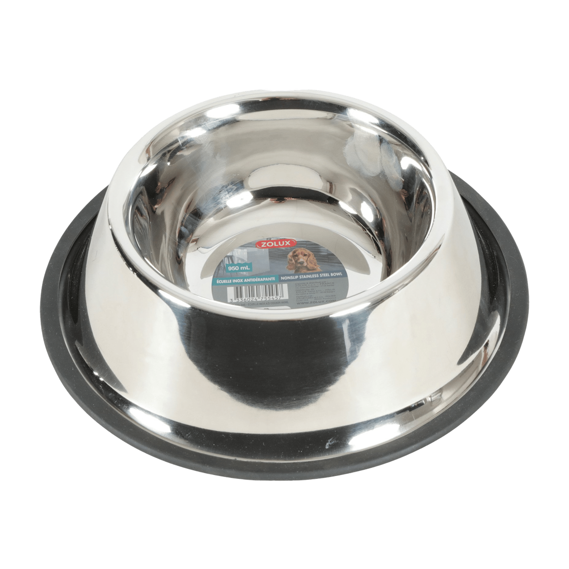 Miska nerez protiskluz kokr STEEL 0,95l Zolux