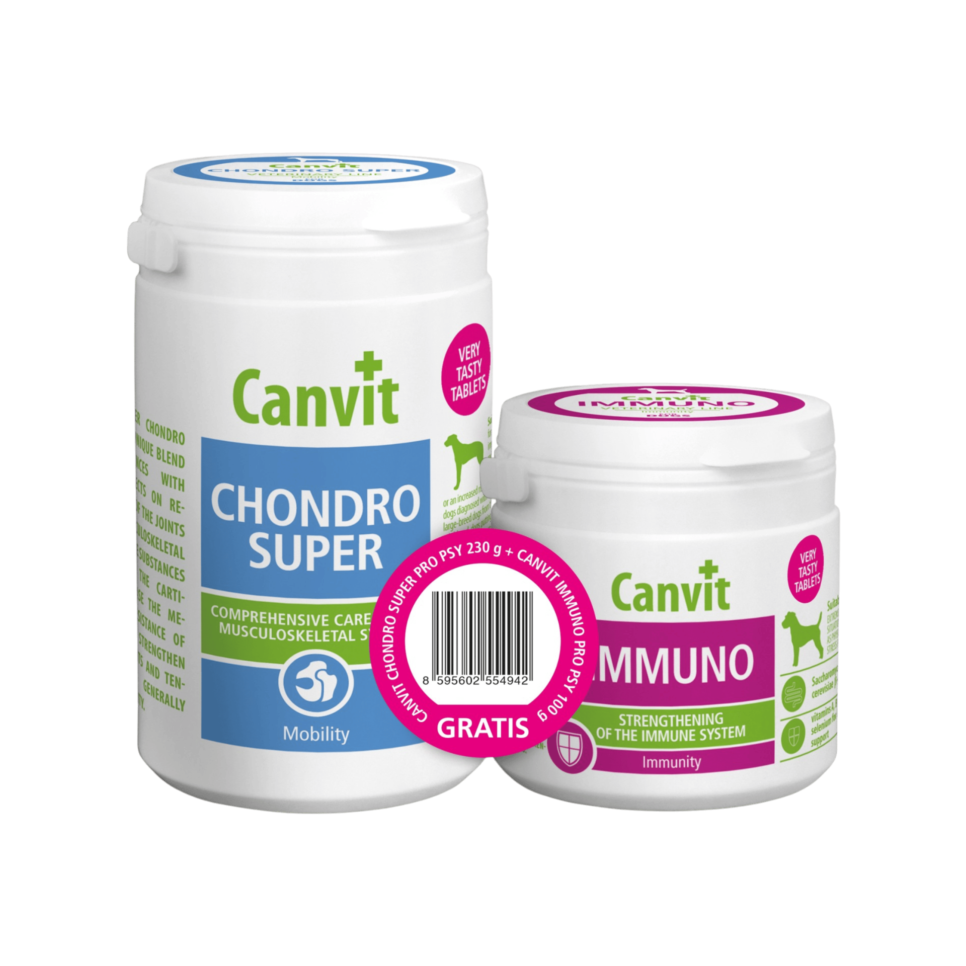 Canvit Chondro Super 230g+Canvit Imunno pro psy 100g