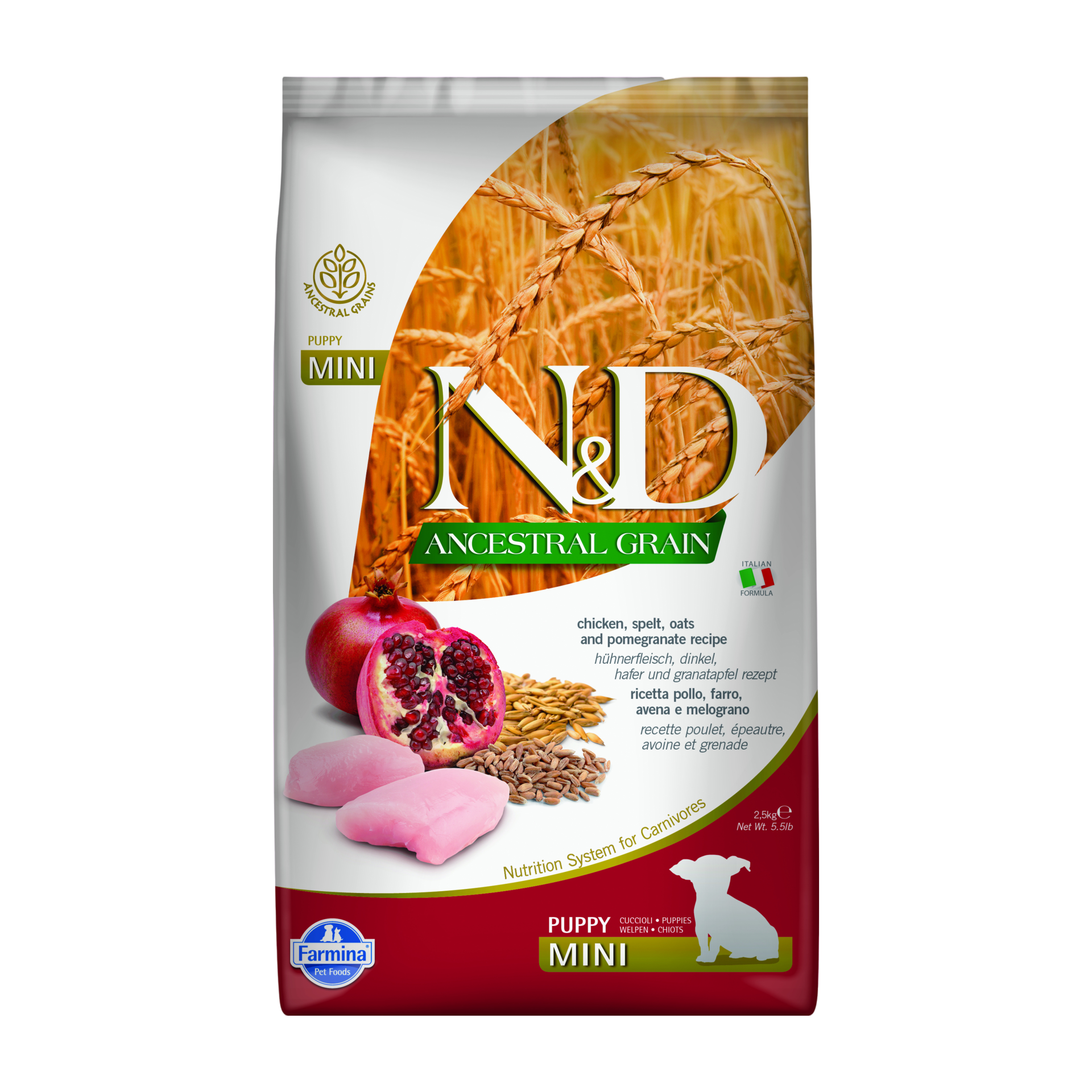 N&D LG DOG Puppy Mini Chicken & Pomegr 2,5kg