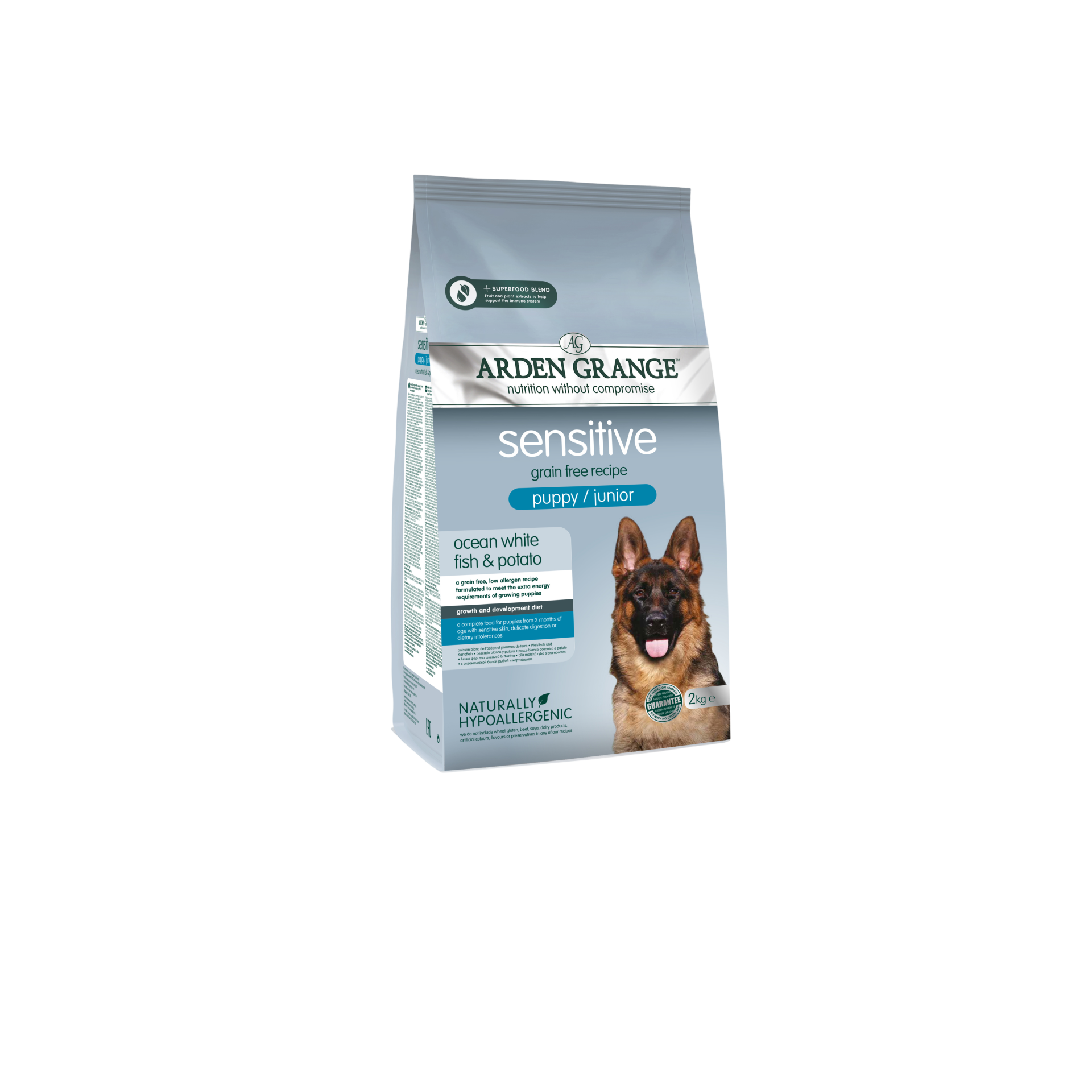 Arden Grange GF Dog Puppy Sen.Oc.White Fish&Potato 2kg