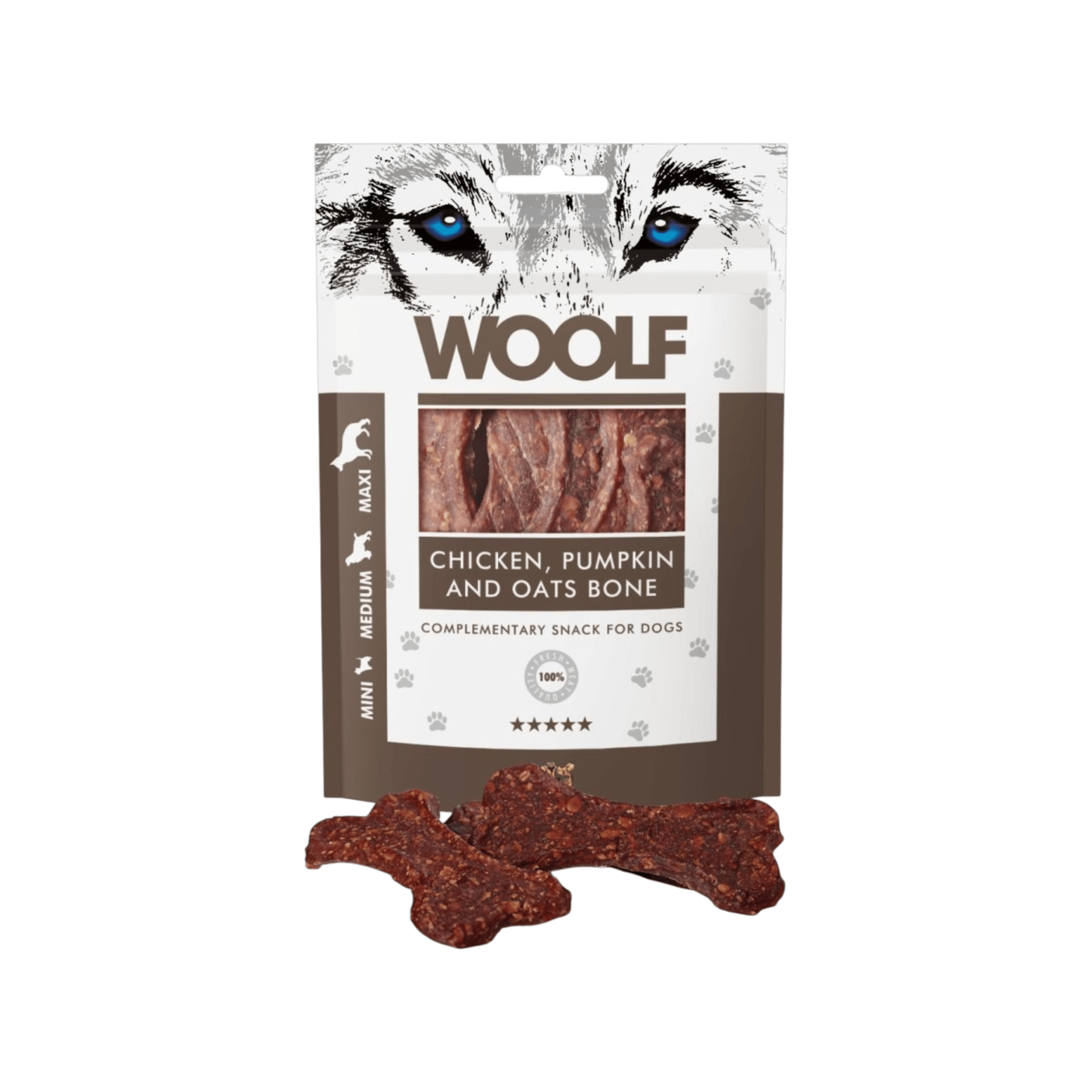 WOOLF pochoutka Chicken, Pumpkin and Oats Bone 100g