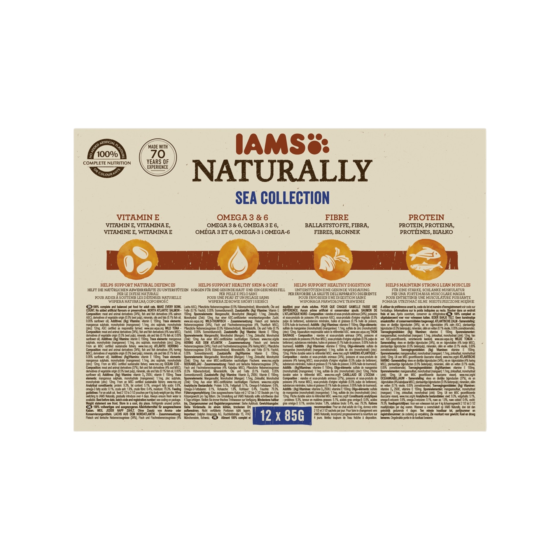 Iams Cat Adult mořské maso v omáčce multipack 12x85g