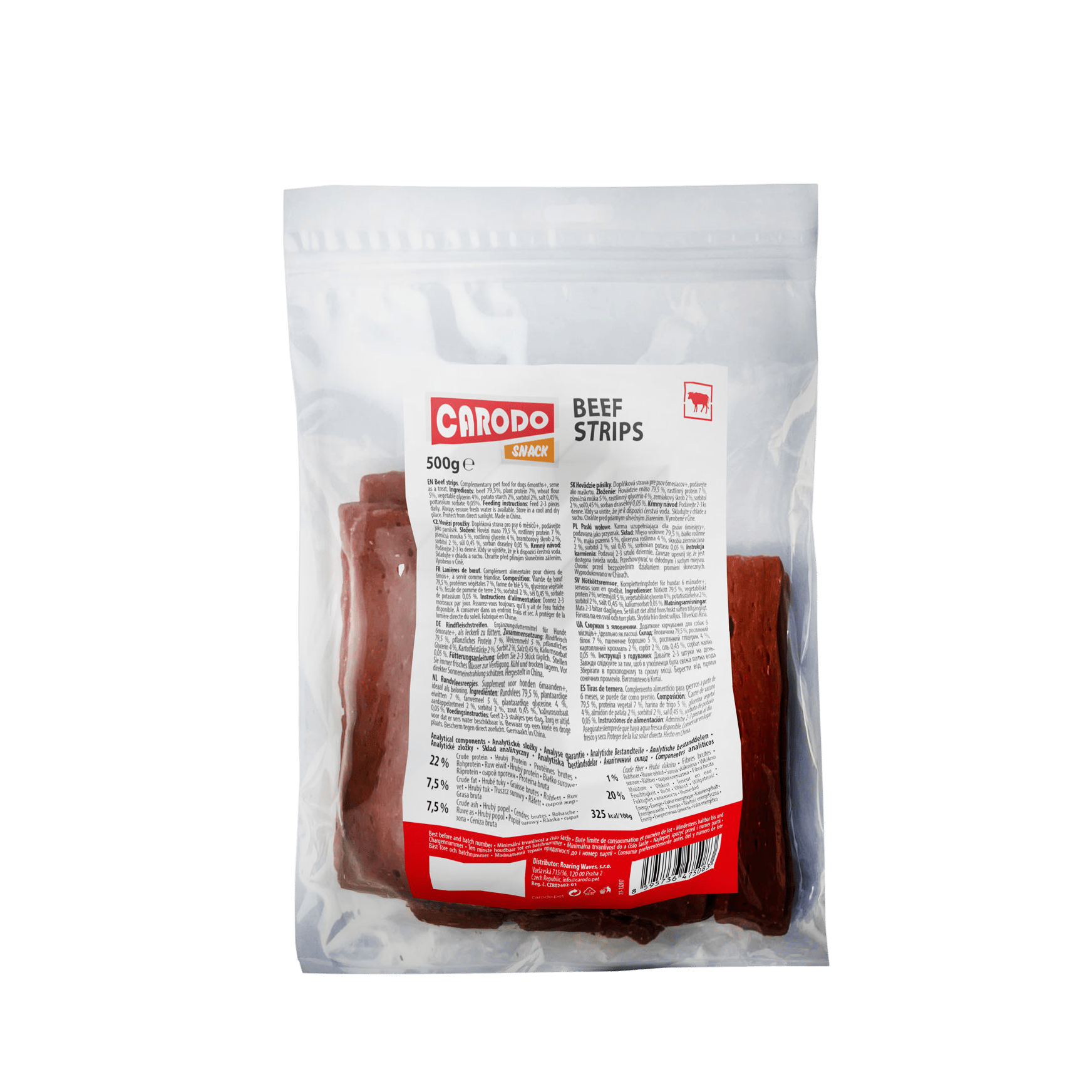 CARODO Dog poch. Hovězí proužky 500g