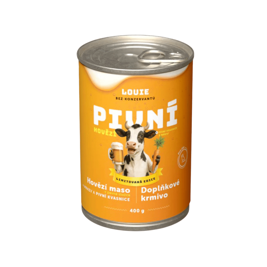 Louie Dog konz. Pivní hovězí s mrkví,piv.kvasnice 400g