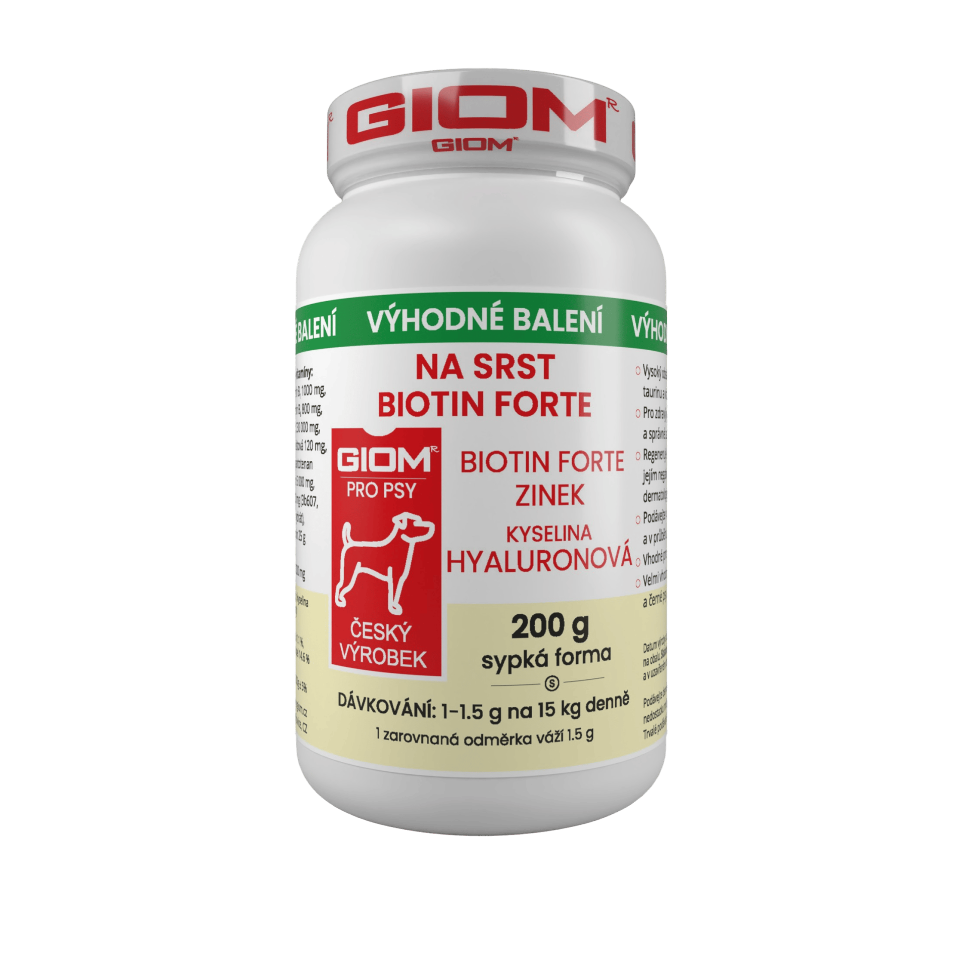 Giom S pes Na srst Biotin FORTE 200g plv