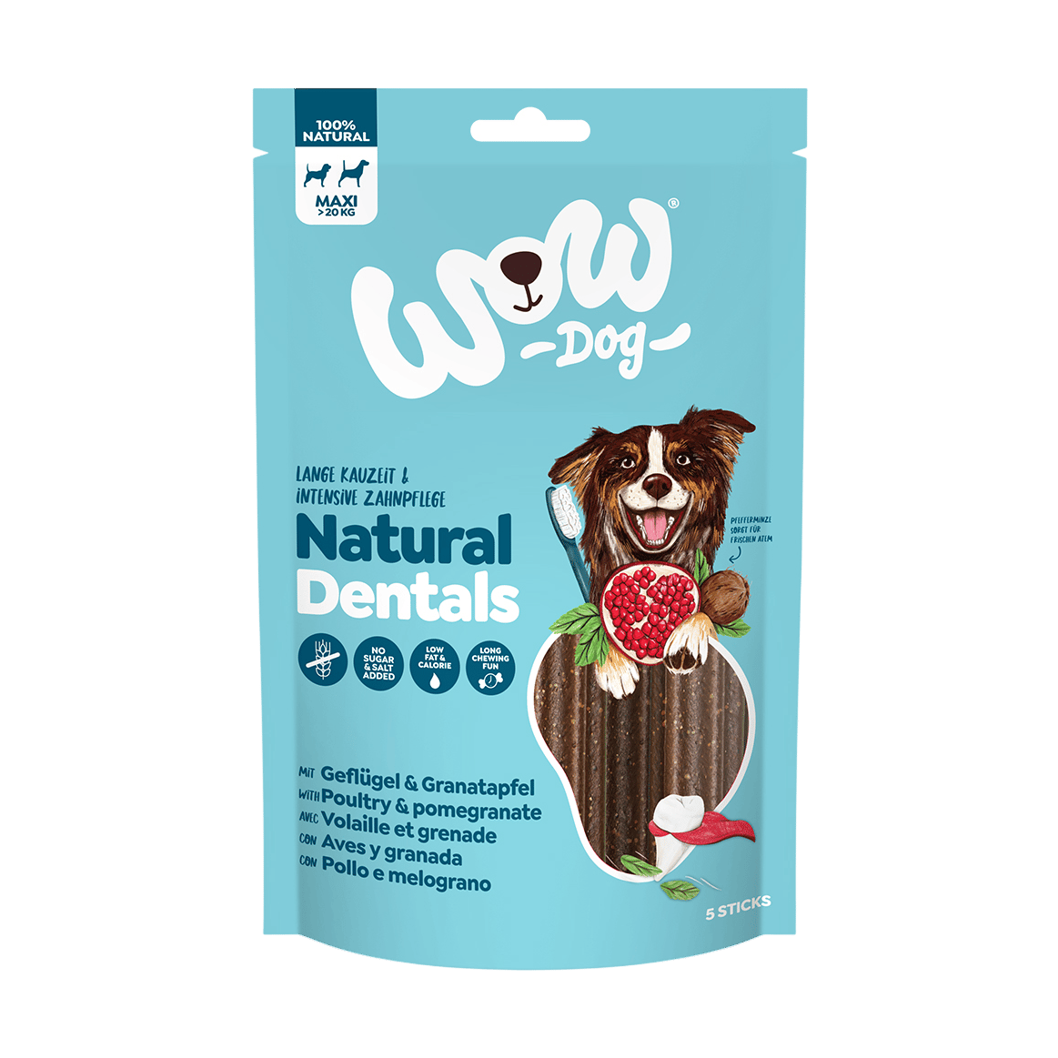 WOW Dog poch. Dentální tyčinky Maxi 230g/5ks