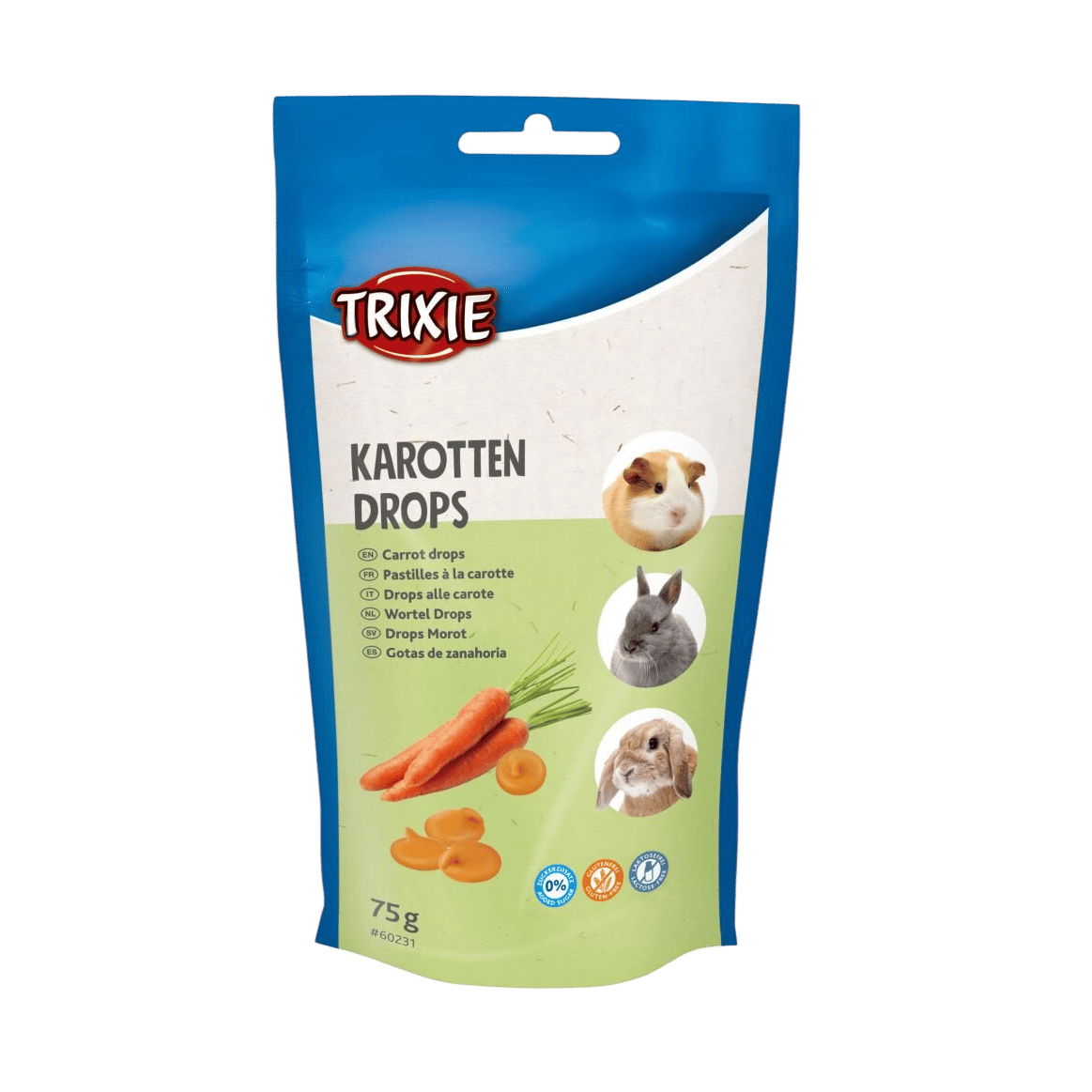 Pochoutka DROPS CARROT pro hlodavce 75g TR