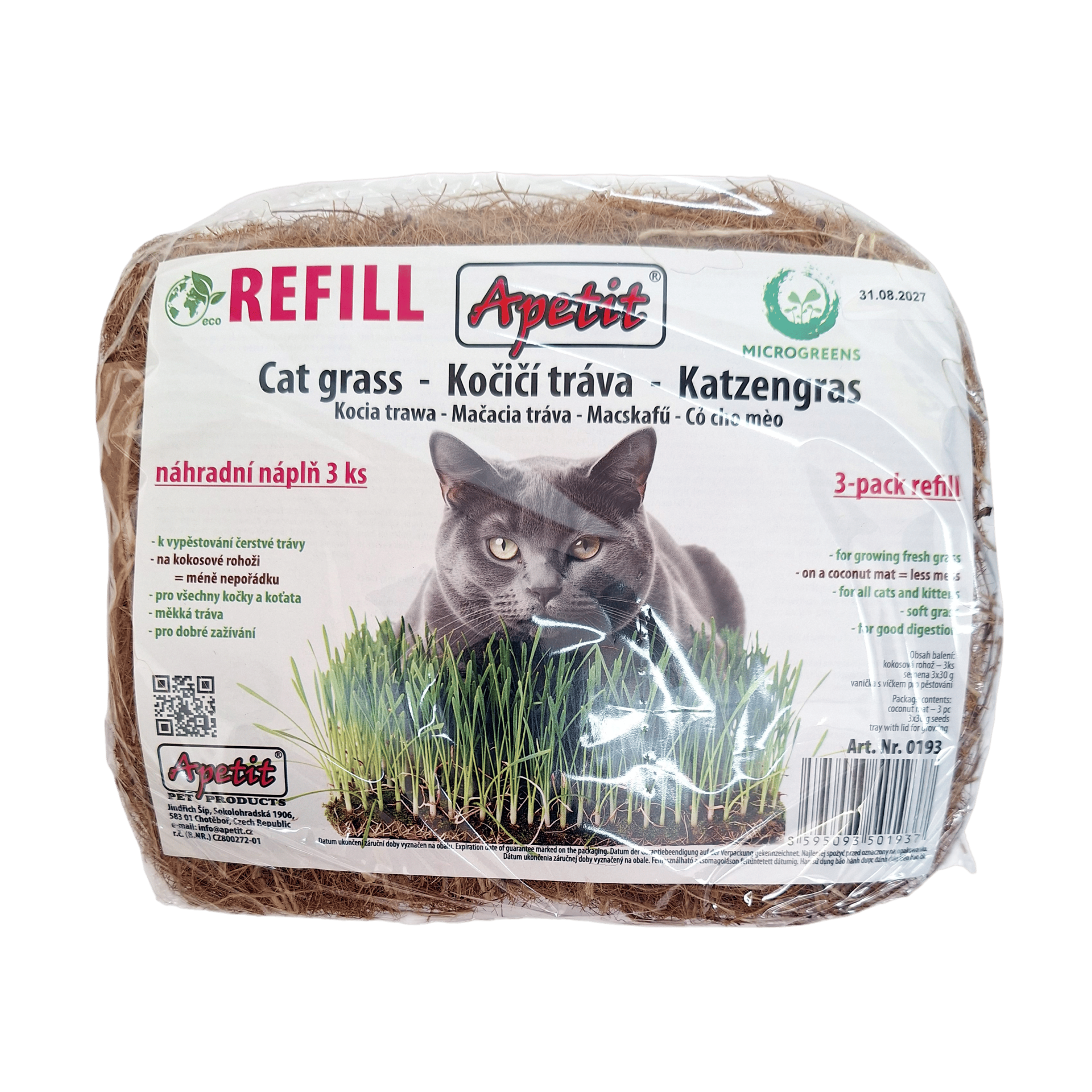 Apetit kočičí tráva REFILL náhr.rohož,semínka 3x30g