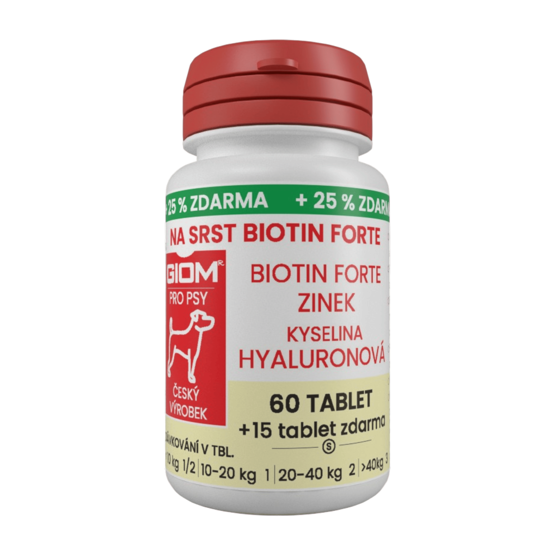 Giom S pes Na srst Biotin FORTE 60 tbl+25% zdarma