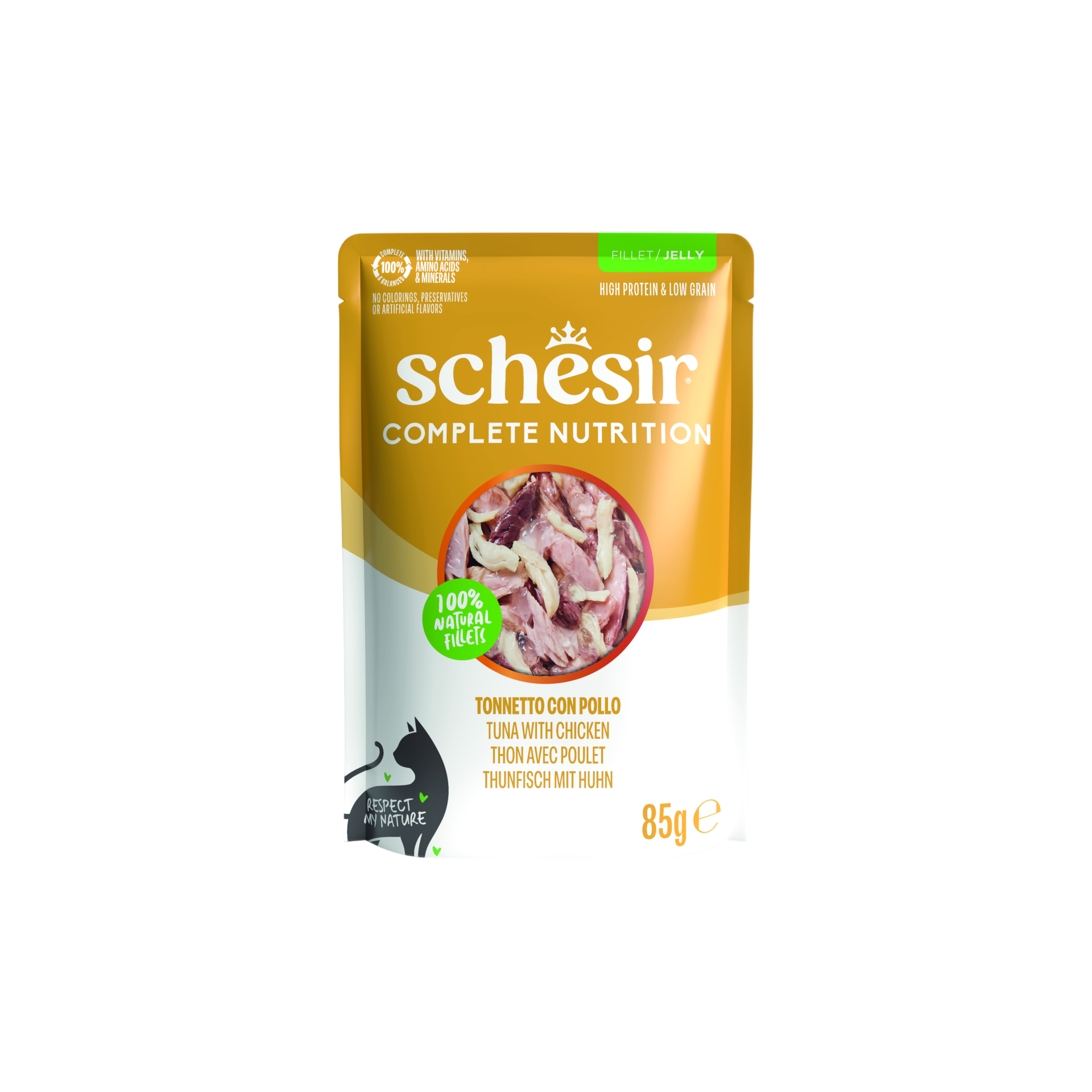 Schesir Cat kapsa Compl.Nutrition Tuňák+kuře želé 85g