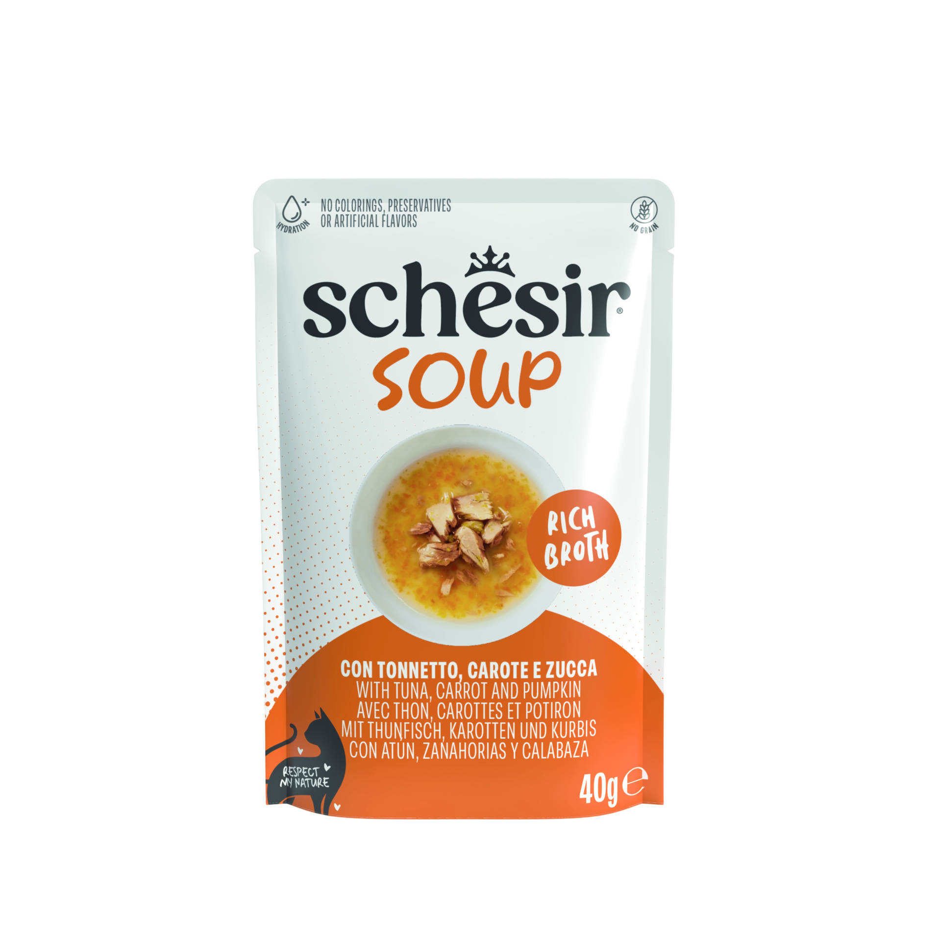 Schesir Cat kapsa Adult Soup Tuňák s mrkví 40g