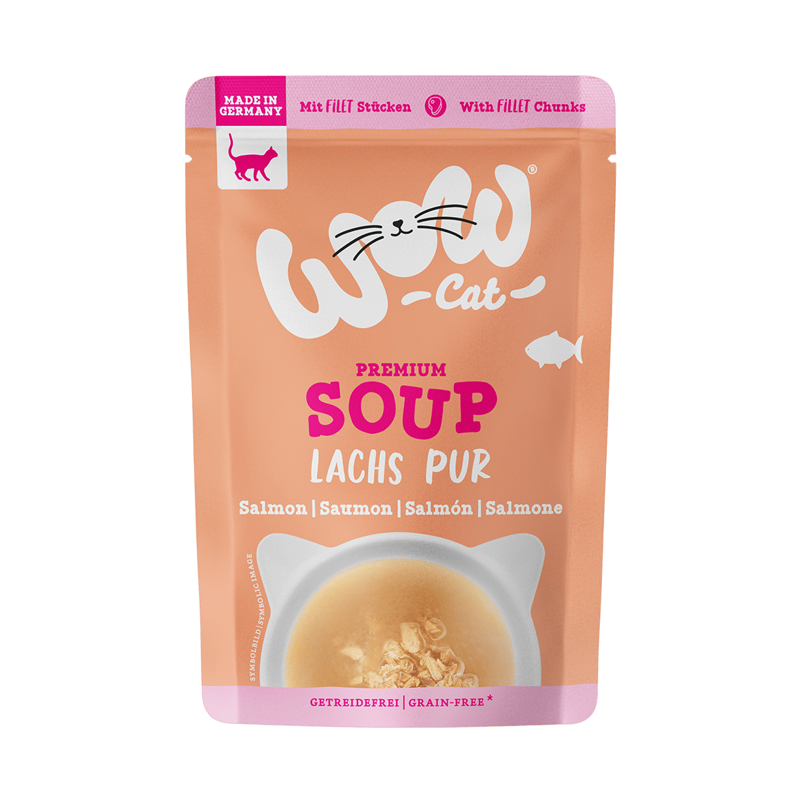 WOW Cat kapsa Adult Soup lososová polévka 40g