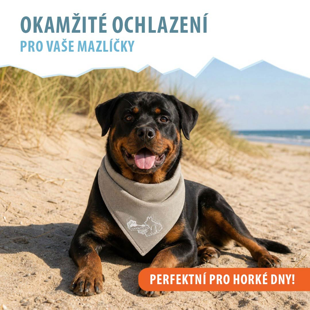 CoolPets chladící šátek Beige vel. L/85x40cm