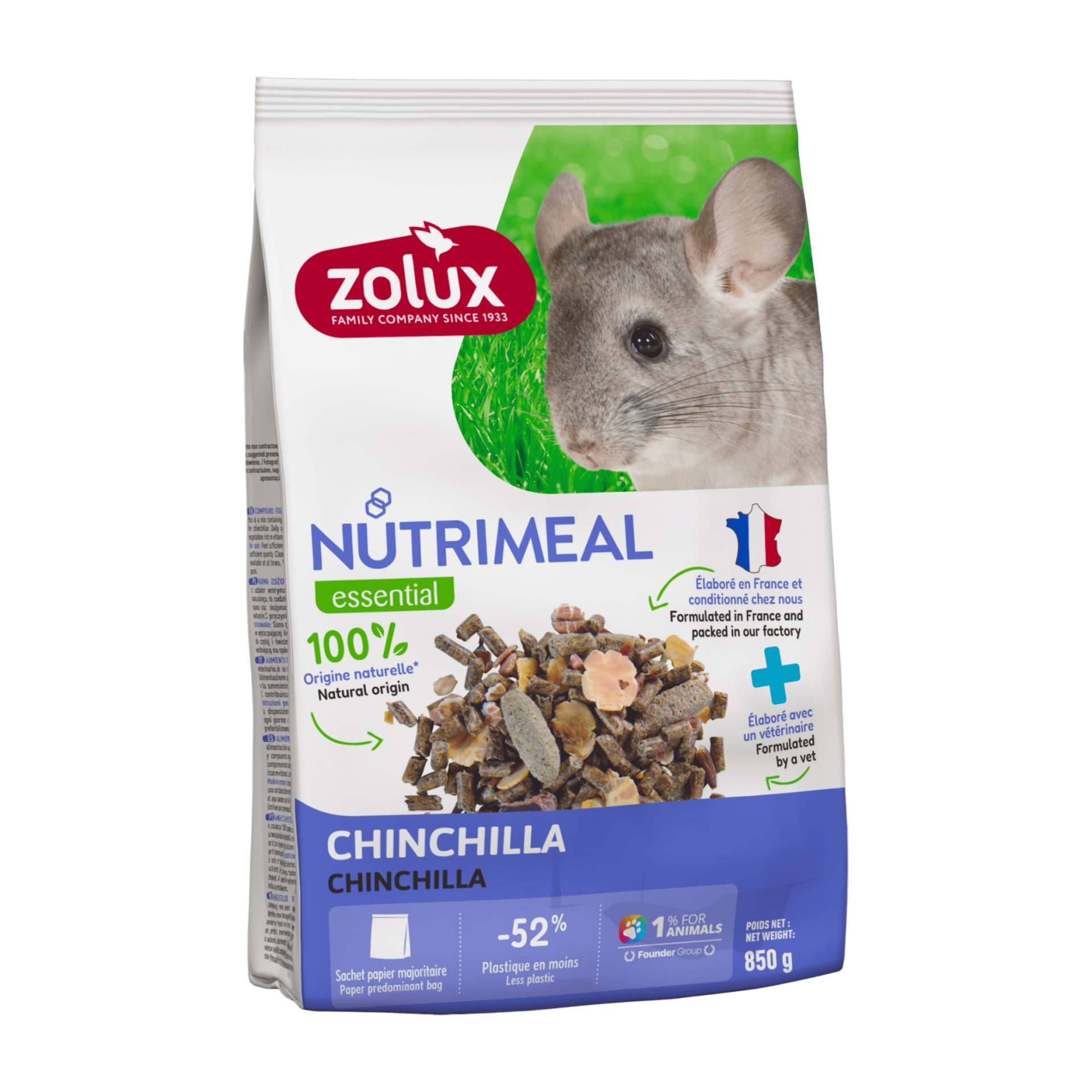 Krmivo pro činčily NUTRIMEAL mix 850g Zolux