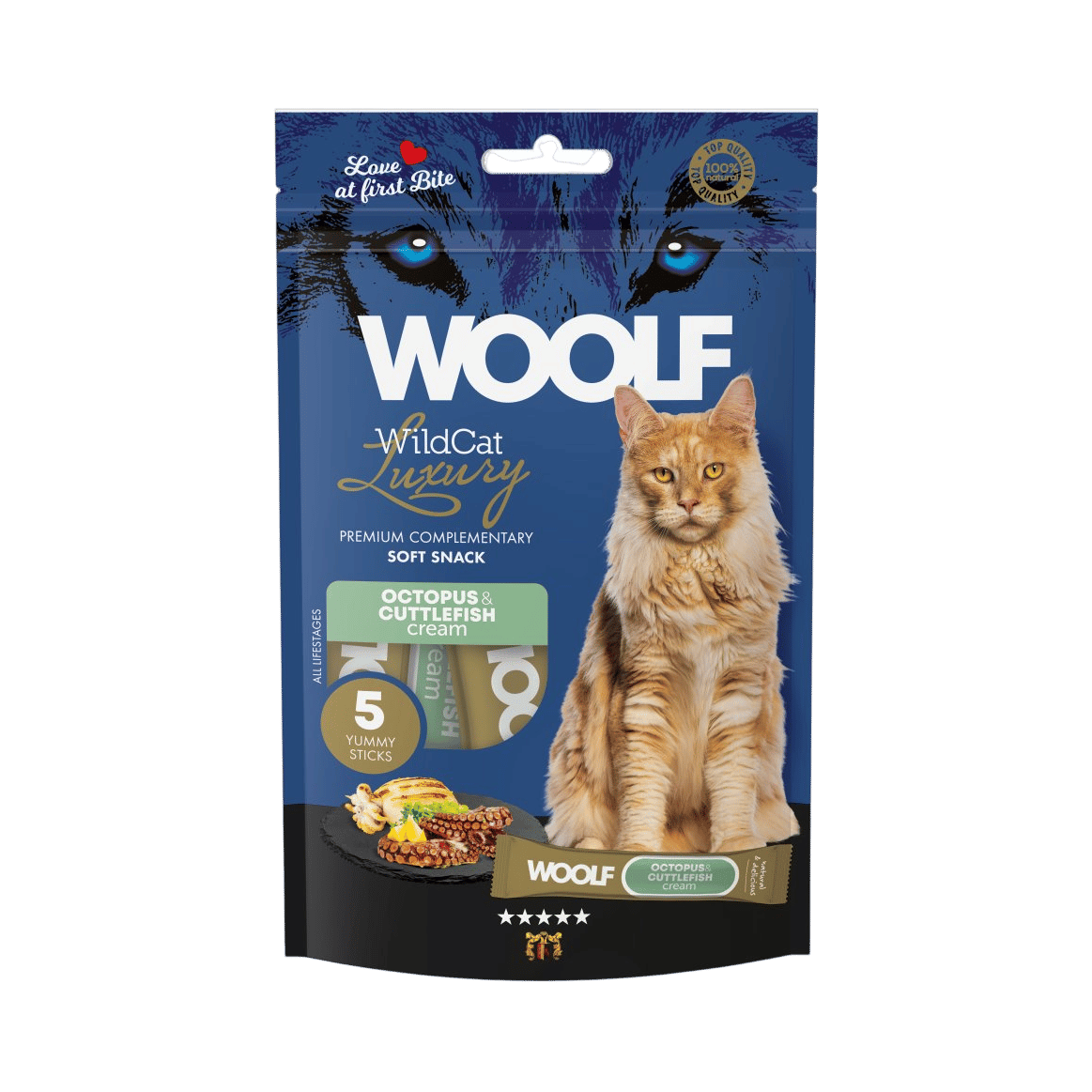 WOOLF WildCat Cream Luxury Octopus&Cuttlefish 5x14g