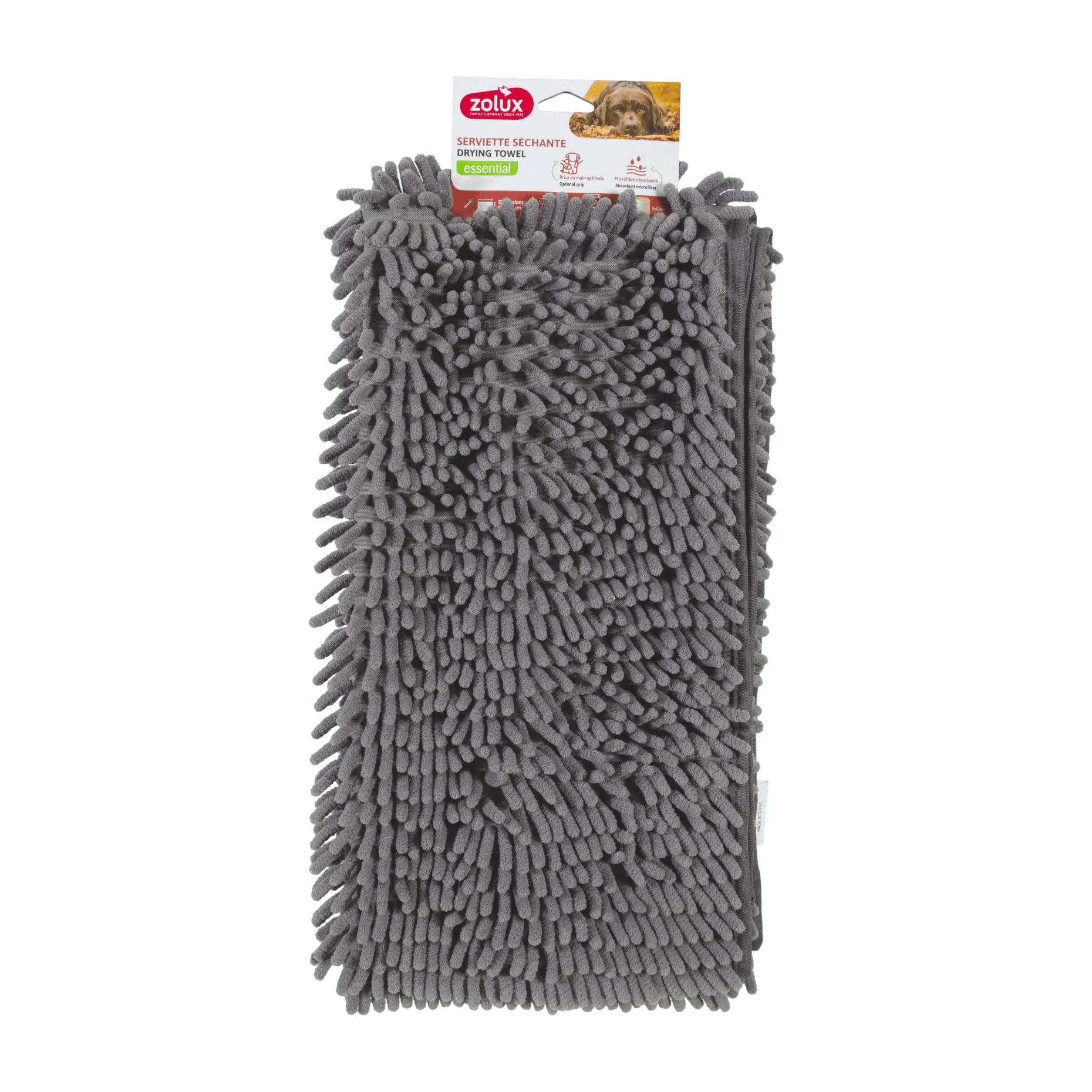 Ručník z mikrovlákna 90cm šedá Zolux