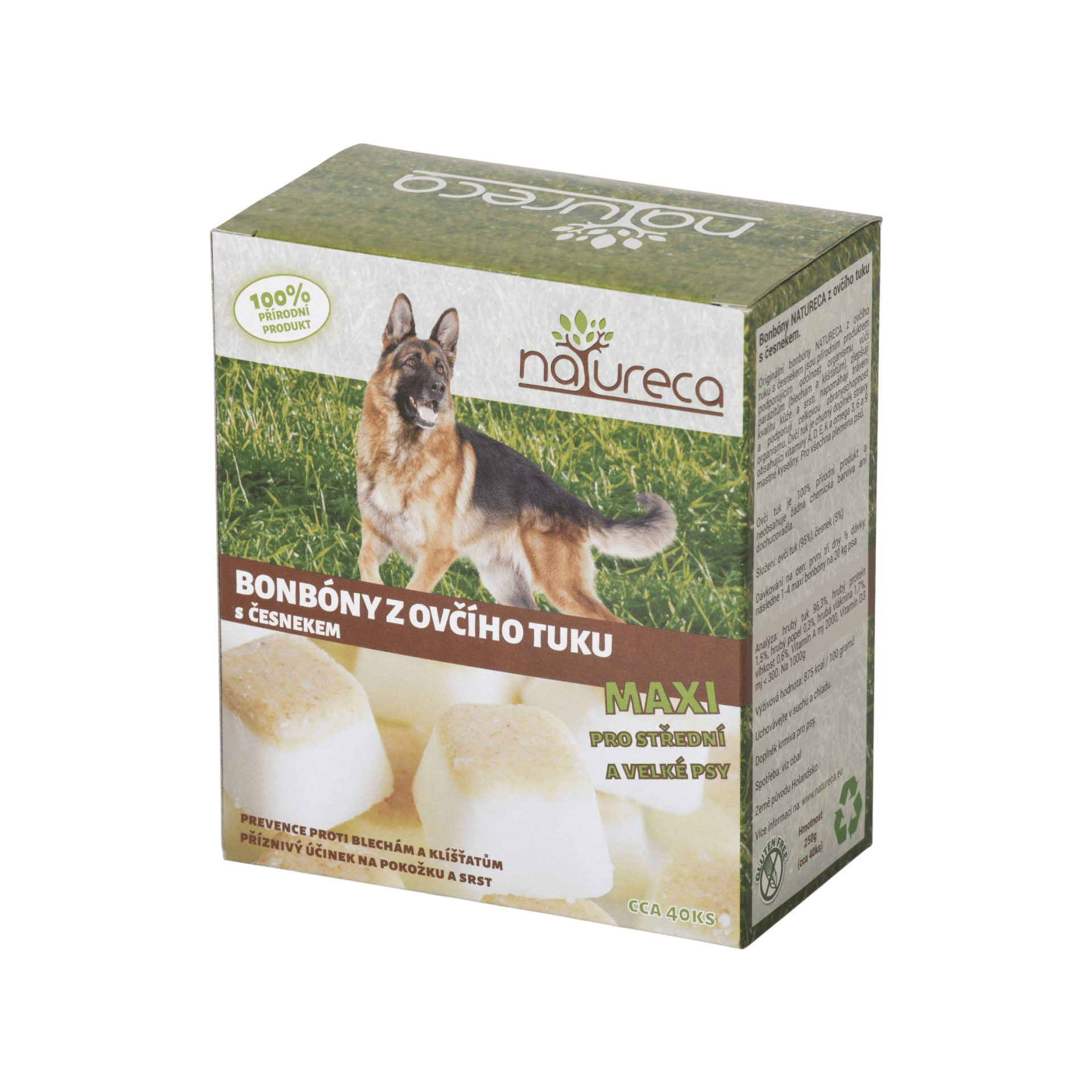 NATURECA Bonbóny z ovčího tuku s česnekem Maxi 250g