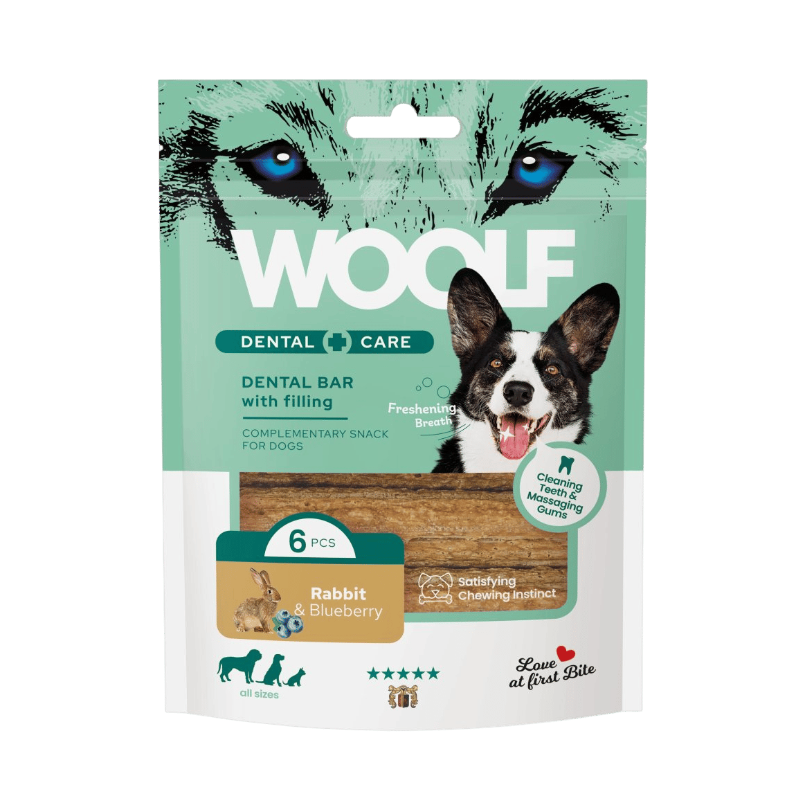 WOOLF Dental Care Bar with Rabbit&Blueberry 108g/6ks
