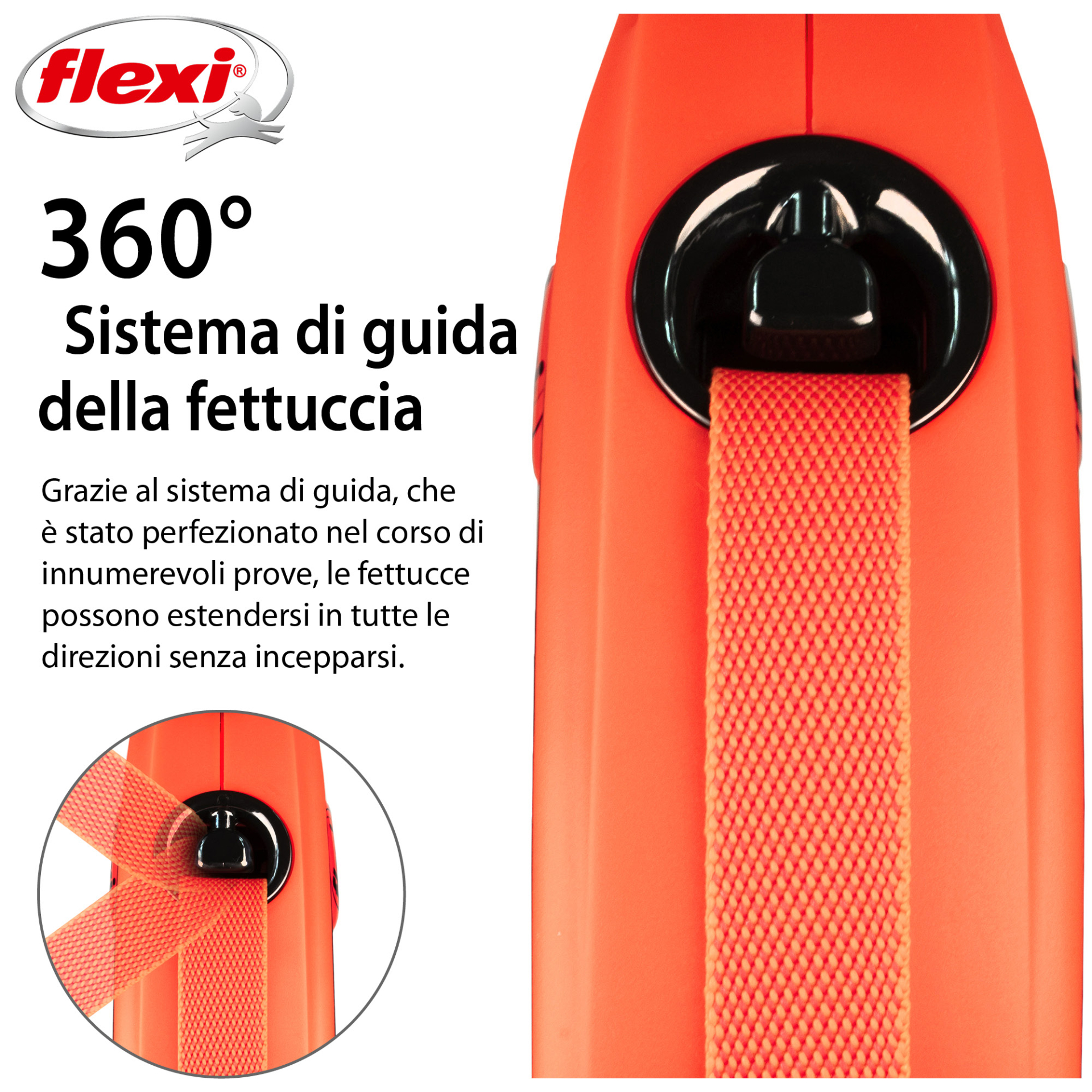 Vodítko FLEXI Xtreme L pásek 5m/65kg oranžová
