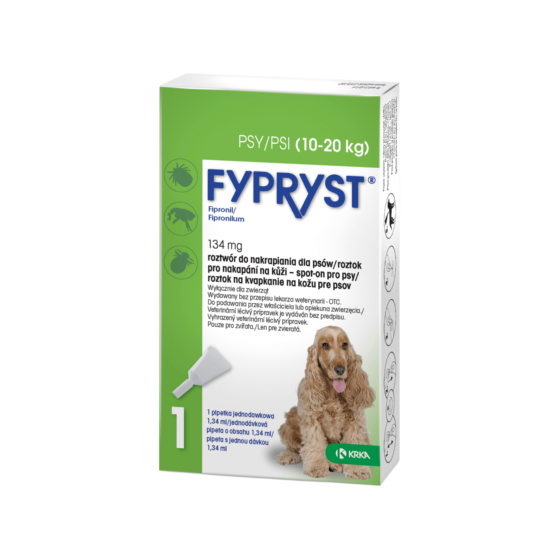 Fypryst Spot-on Dog M 134mg sol 1x1,34ml (10-20kg)