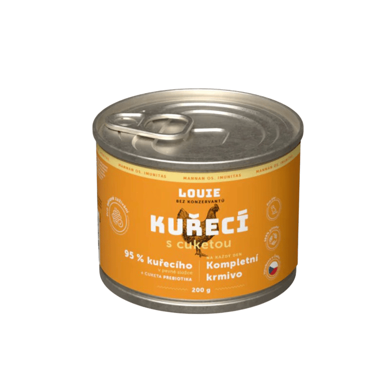 Louie Dog konz. Kuřecí s cuketou a prebiotiky 200g