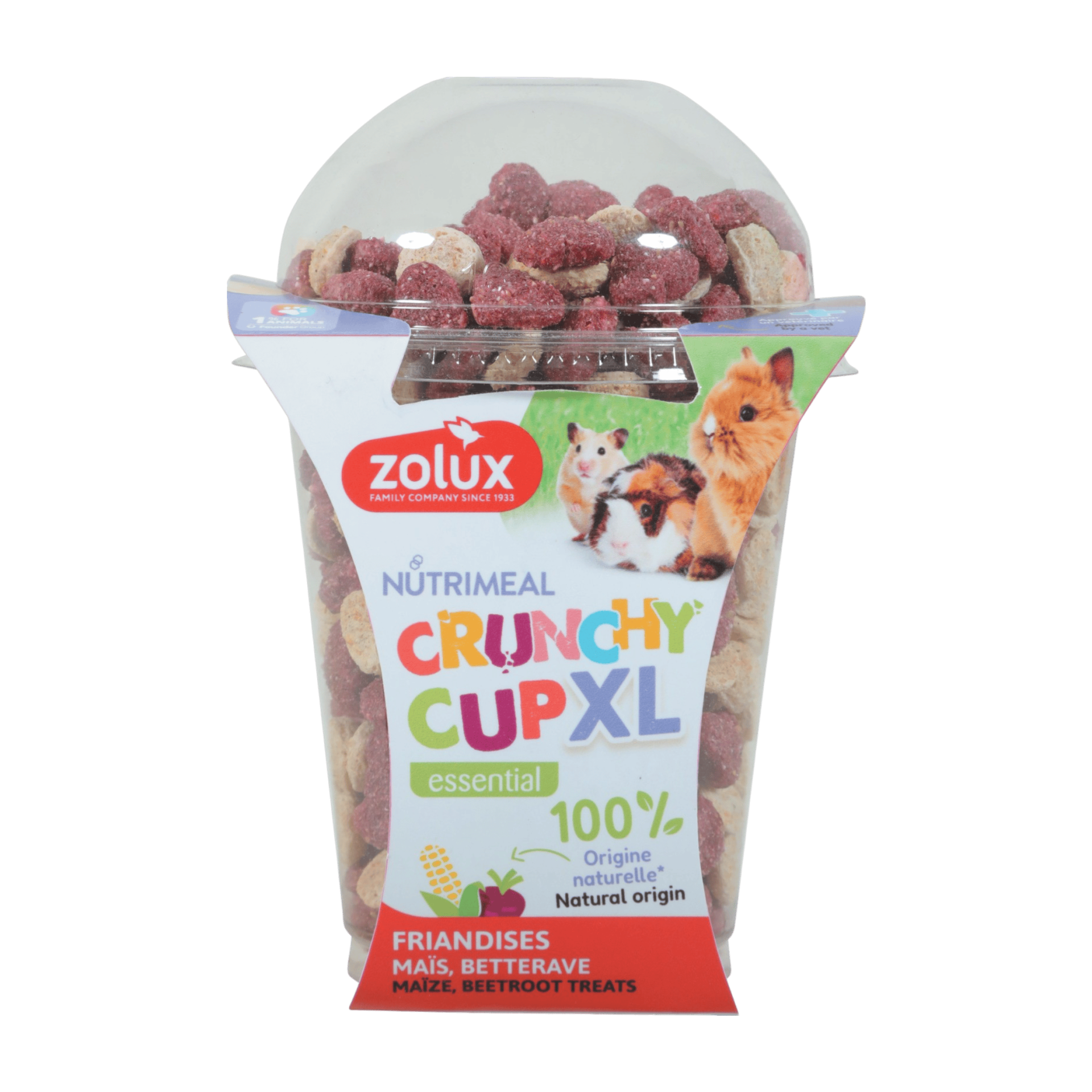 Pochoutka CRUNCHYCUP XL č.řepa/kukuřice 220g Zolux