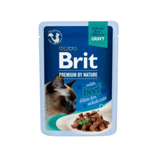 Brit Premium Cat D Fillets in Gravy with Beef 85g