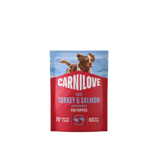 Carnilove Dog Pouch Paté Turkey&Salm.+Blueb.Puppy 300g