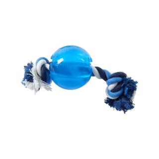 Hračka pes BUSTER Strong Ball s provazem sv. modrá, M