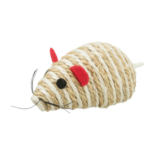 Hračka kočka Myš sisal s kuličkami 10cm TR
