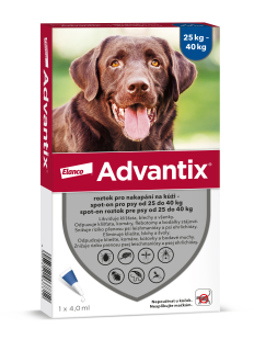 Advantix Spot On 1x4ml pro psy nad 25-40kg (1 pipeta)