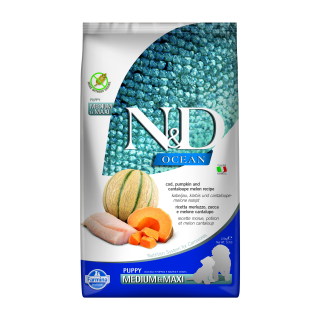 N&D OCEAN DOG Puppy M/L Codfish & Pumpkin& Melon 2,5kg