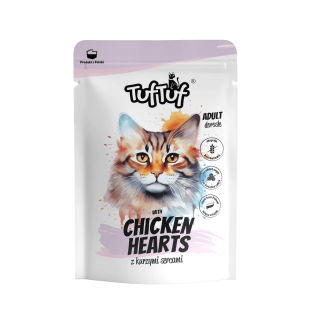 Tuf Tuf Cat Paštika s důbežími srdíčky kapsa 100g