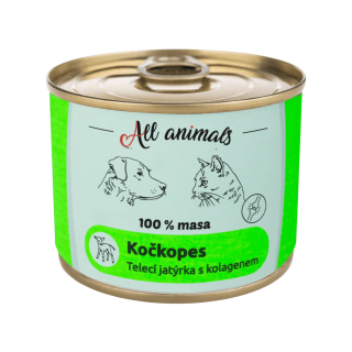 All Animals kočkopes konz. Telecí jatýrka s kol. 200g