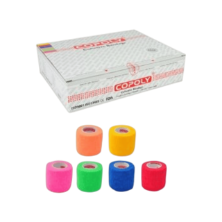 Obinadlo elast. CoPoly 2,5cm x 4,5m MIX NEON 24ks