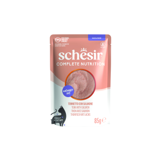 Schesir Cat kapsa Compl.Nutrition Tuňák+losos pěna 85g